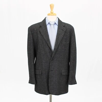Perry Ellis 42L Gray Sport Coat Blazer Jacket Solid 3B Wool - Image 1 of 4