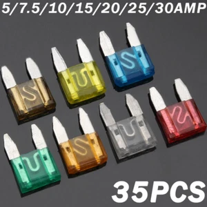 35Pcs Small Assorted Car Fuse Blade Fuse Auto Electrical Fuses Assortment Kit - Picture 1 of 12