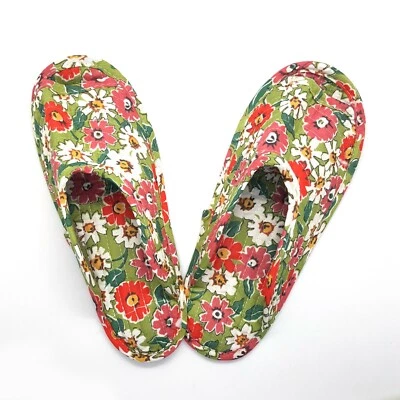 Моющиеся хлопчатобумажные стеганые нескользящие тапочки с открытым или закрытым носком с двойной подкладкой - Изображение 1 из 4