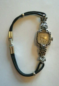 Orologio da polso donna Stetson 12K con granati, cinturino nero doppio cavo INV 2918 - Foto 1 di 6