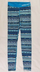 Nike Pro Warm 8 Bit Blue Lagoon Tights - Women's Size Small 683717-407 - Picture 1 of 8
