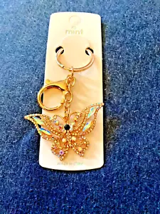 White Clear Rhinestones Butterfly Purse Charm/Keychain-NWT - Picture 1 of 4