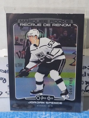 22-23 O-Pee-Chee Jordan Spence Marquee Rookie 🌈🌈🌈 Black Rainbow Variant #/100 - Image 1 of 3