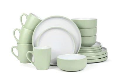 16pc Pastel 2tone Green Dinner Set - Image 1 of 4