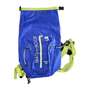 Geckobrands Paddler 30L Waterproof PVC Backpack Dry Bag with Roll Top Blue  - Picture 1 of 12