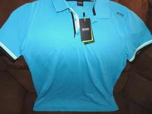 Hugo Boss Black Label Men's Light Paule 6 LOGO Slim Fit Polo Shirt 50431477 NWT - Picture 1 of 5