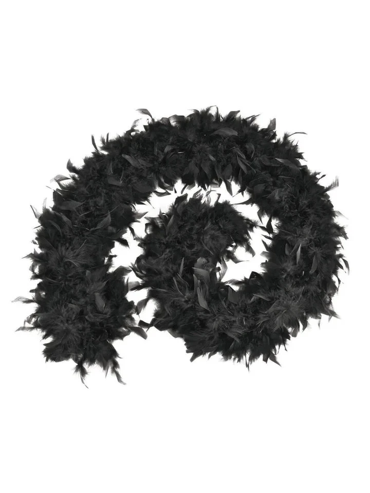 Black Feather Boa 80g Fluffy Costume Accessory for Burlesque Flapper Hen Party - Image 1 of 1