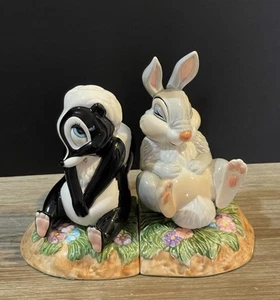 Sujetalibros vintage de porcelana de Disney con flores y golpeadores Bambi de Schmid raros años 90 - Imagen 1 de 23