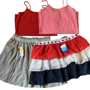 Teenage Girls Junior Clothes Size L/XL Lot Of 4 2Tank Tops 2Mini Skirts Summer - Picture 1 of 5