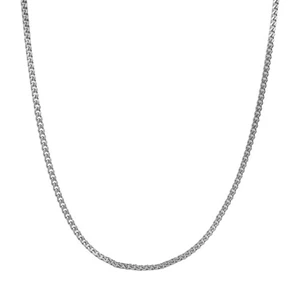 Micro Kubanische Gliederkette für Herren und Frauen - 2 mm, 18 Zoll, 14 Karat Weißgold vergoldet Cu... - Bild 1 von 8