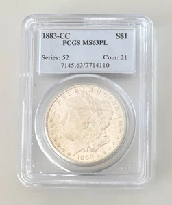 1883-CC Morgan Silber Dollar PCGS MS63PL - Bild 1 von 3