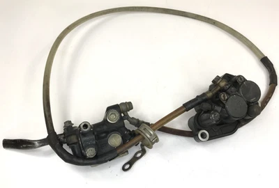 89 Honda XR250 XR 250 OEM Front Brake Assembly Caliper Master Cylinder Hose - Image 1 of 4