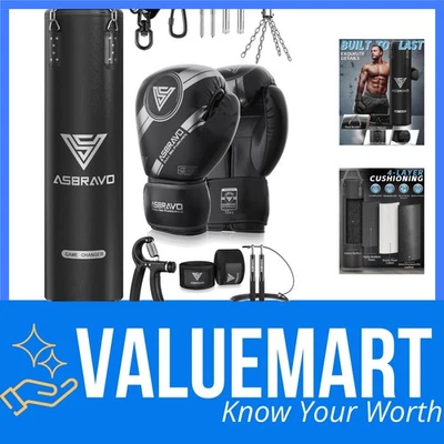 Boxsack Set 4ft PU Kunstleder MMA Muay Thai Kickboxen Home Gym Ausrüstung - Bild 1 von 4