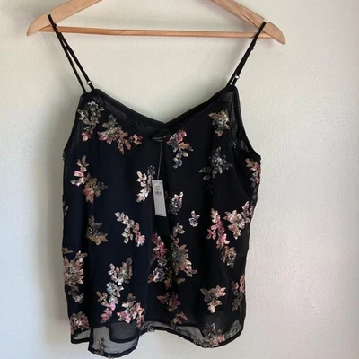 Nuevo Top Banana Republic Mujer Floral Cuentas Banana Republie Talla S Foto 1 de 4