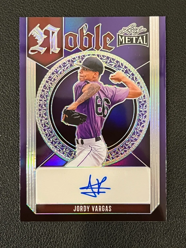 Jordy Vargas 2023 Leaf Metal Noble Auto Purple /8 Rockies - Image 1 of 2