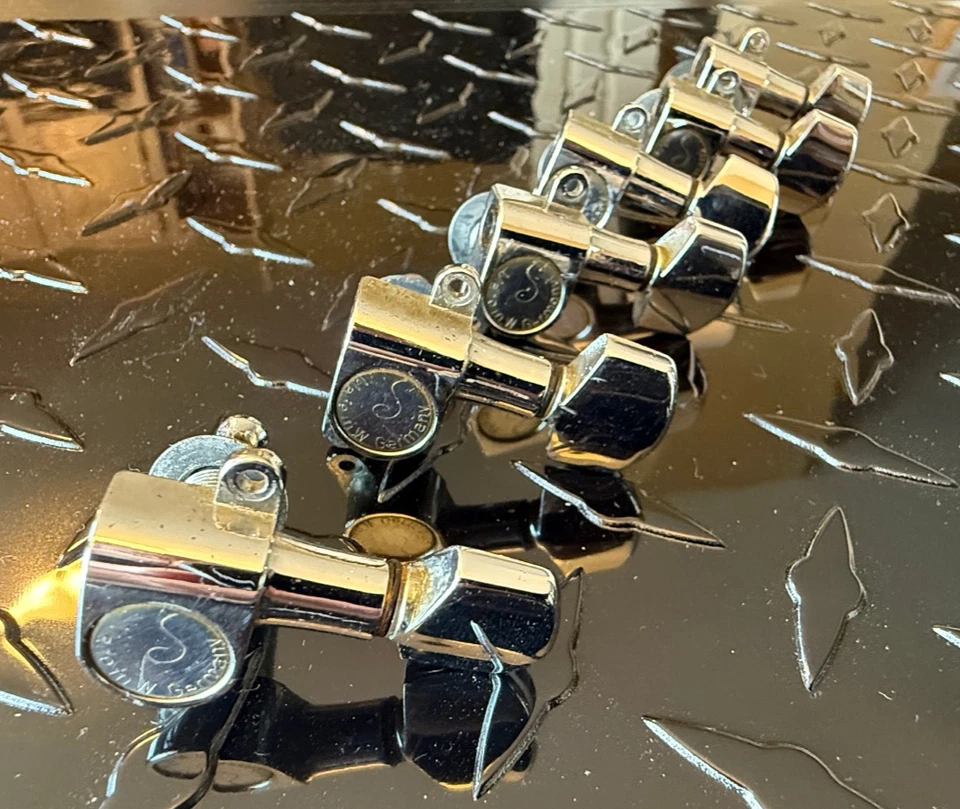 Schaller Double Tab Tuning Keys Tuners M6 Germany Right Hand Chrome fits Charvel - image 1 of 4