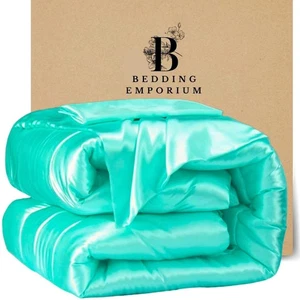 Silk Satin Comforter Set - Includes 1 Ultra-Soft Comforter & 2 Pillowcases, A... - Picture 1 of 4