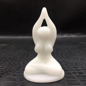 Natural White Marble Quartz Crystal Carved Yogini Statue Healing Reiki Decor 3'' - Picture 1 of 6