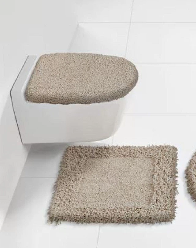 WC-Set beige 45 x 50 + 47 x 50 cm Heine 2tlg. Hoch/Tief-Struktur Gr. 9 15.15 - Bild 1 von 1