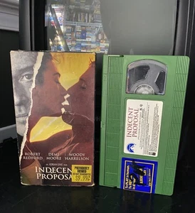 Indecent Proposal VHS Tape, Rare Green Tape Variant Blockbuster HTF OOP 1st Rel. - Picture 1 of 4