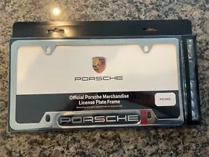 MARCO DE MATRÍCULA "PORSCHE" DE ACERO INOXIDABLE PULIDO DISEÑO PORSCHE CON HARDWARE - Imagen 1 de 7