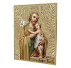 8" X 10" Gold Stamped Mosaic Plaque Of Saint Joseph -108-630