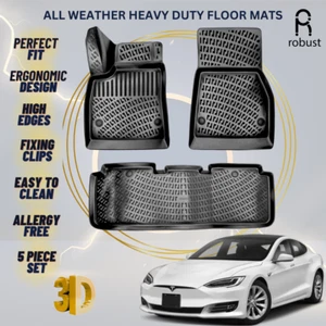 Floor Mats Liners For Tesla Model S 2012-2020 All Weather Heavy Duty Car Rugs EV - Picture 1 of 9
