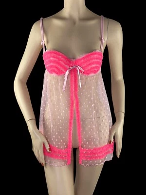 Victoria’s Secret Sexy Little Things Pink Y2K Whimsigoth Push Up Bra Nighty  36B - Image 1 of 4