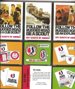 US Boy Scout Follow the Rugged Road Etiketten Blätter 9 Stück - Bild 1 von 4