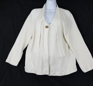 Talbot Women's White Knit Long Sleeve Sweater XL - Picture 1 of 5