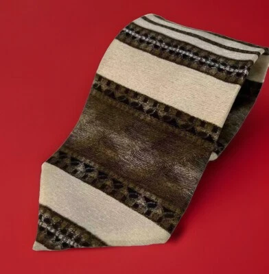 Mulberry Tie Italian Hand Sewn Brown Stripe￼100% Italian Silk ￼ - Image 1 of 4