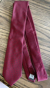 Saddlebred Necktie Men's Tie Vibrant Red Small Dotted Squares  - Picture 1 of 4