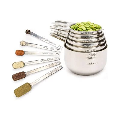 Simply Gourmet Measuring Cups and Spoons Set of 12 Stainless Steel for Cookin... - Image 1 of 4