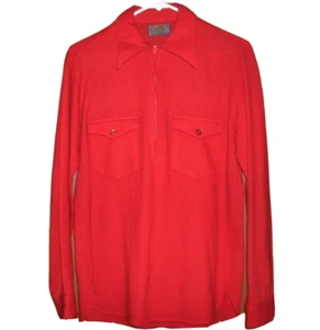 Vintage Pendleton Mens Pullover Wool Half Zip Talon Red Woolen Mills Medium - Bild 1 von 12