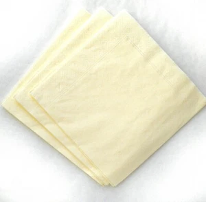 Servietten elfenbein, creme 3-lagig Dinner 40 cm.  50 im Paket Hochzeit, Geburtstag, Party  - Bild 1 von 4