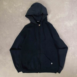 Russell Athletic Vintage 90s Graphic Logo Zip Up Hoodie L Men's Navy Blue Hoodie - Imagen 1 de 8
