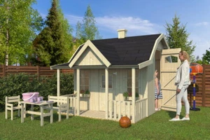 Topgarden Spielhaus Kinderhaus MALEA großes Kinderspielhaus 237x282 cm - Bild 1 von 10