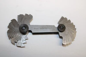 Whitworth Forma Tornillo Rosca Paso Medidor 28 Blanco Forma Tamaños 4tpi-62tpi 55 grados - Imagen 1 de 3