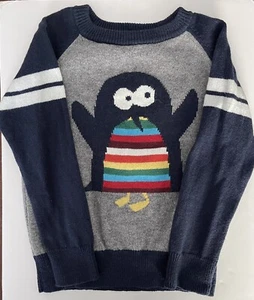 Gap Sweater Boys 5 Penguin Blue Gray Multicolor - Picture 1 of 5