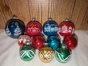 10x Shiny Brite? USA Christmas Ornaments Mercury Glass? Stamped Stencil 1.5"-2" - Picture 1 of 16
