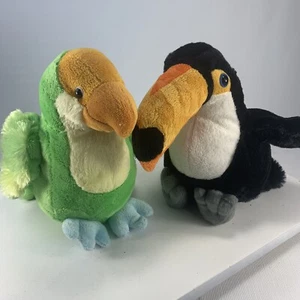 Ganz Webkins Lot Of 2 Toco Toucan & Parakeet EUC NO CODES - Picture 1 of 5