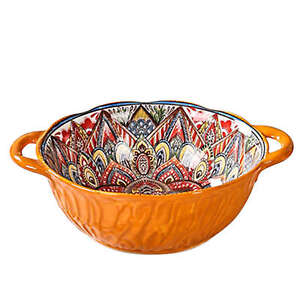 Large Ceramic Ramen Bowl With Handle, Soup Bowl Oven Safe, Microwave Safe
