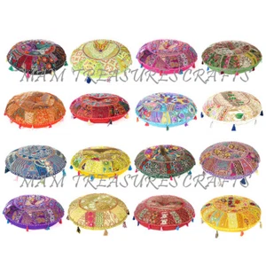Floor Cushion Cover Patchwork Round Colorful Decorative Floor Pillow Cover Medit - Picture 1 of 85