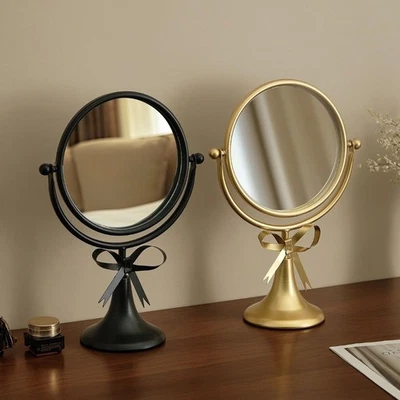 360° Rotatable Makeup Mirror Light Luxury Desktop Stand Mirror  Bedroom - Image 1 of 4