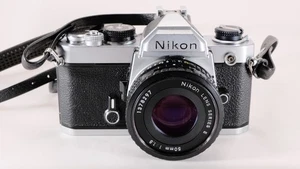Nikon FM 35mm Film SLR Camera with Nikon E-Series 50/1.8 AI Lens -Excellent - Picture 1 of 14