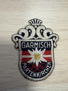Vintage Garmisch Partenkirchen Tourist Patch - Gewerbe Olympia Aufnäher - Bild 1 von 7