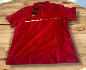 Nwt Under Armour Vanish Mens Size Xl Title Polo Golf Red Short Sleeve Loose - Picture 1 of 6