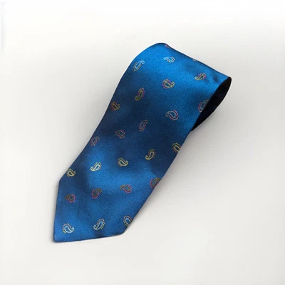 Corbata Vintage Gianni Versace 100% Seda Azul Multicolor Paisley Hecha en Italia Foto 1 de 4