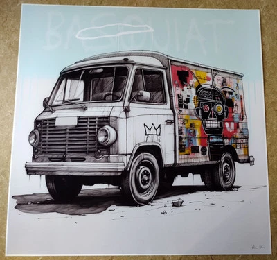 Chris Boyle edición limitada firmado fuera de existencia giclee 24"x24" impresión de arte pop callejero 'Basquiat Tag' Foto 1 de 4