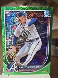 2023 Bowman Chrome Hurston Waldrep 1st Green Refractor /99 RC Braves Rookie - Picture 1 of 2